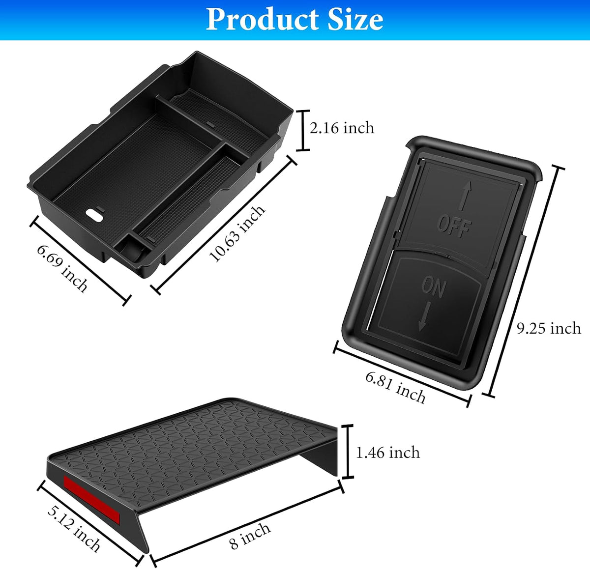 YPHUIKI 3PCS Center Console Organizer for Honda CR-V 2023-2026