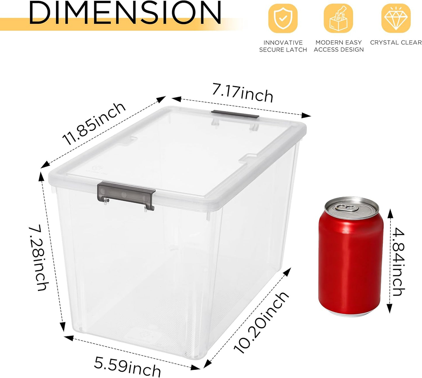 Citylife 6Packs 7.8Qt Plastic Storage Bins with Lids, Clear Organizer | Stackable totes Containers for Craft Supplies, Documents,Garage,Toys,Office and Classroom