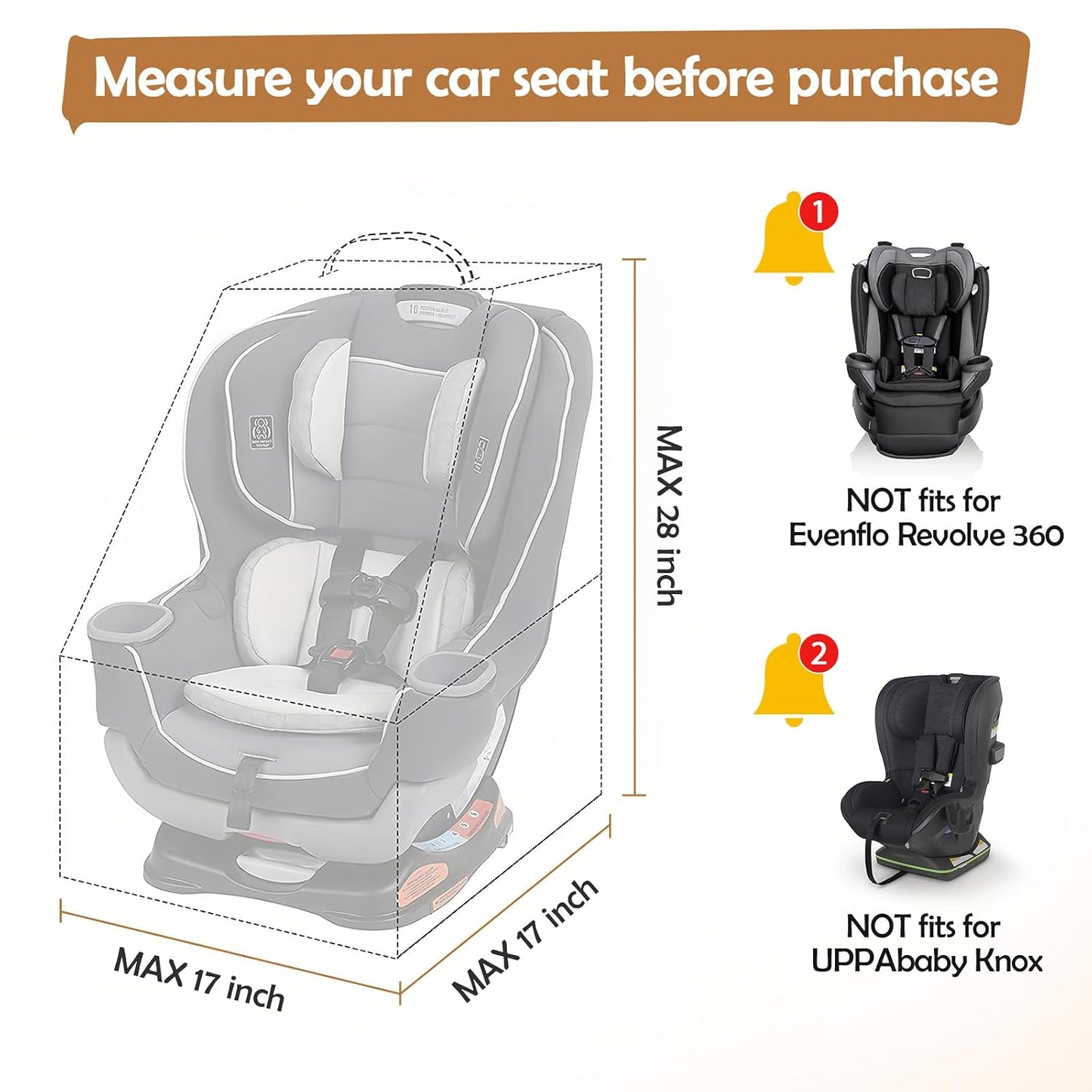 YOREPEK Padded Car Seat Travel Bag for Airplane, Gate Check Carseat Backpack for Air Travel, Baby Travel Essentials for Flying, Car Seat Stroage Cover Bag (All Black)