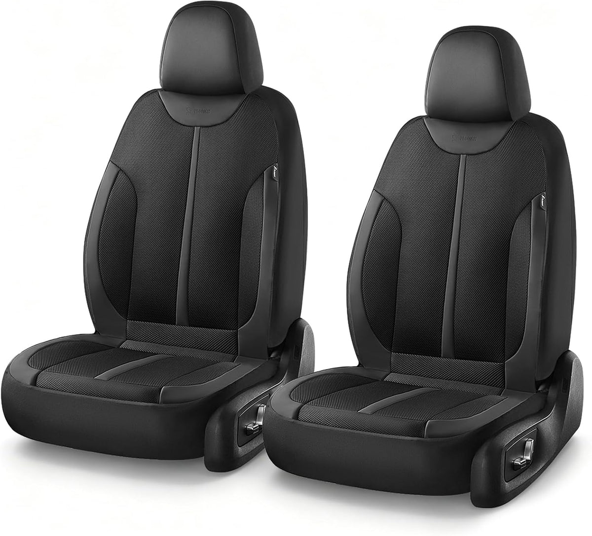 Seat Covers, Car Seat Covers Front Seat, Black Seat Covers for Cars 2 Seats, Breathable Car Seat Protector, Front Car Seat Cushion, Automotive Seat Covers Universal Fit for Most Cars SUV Trucks