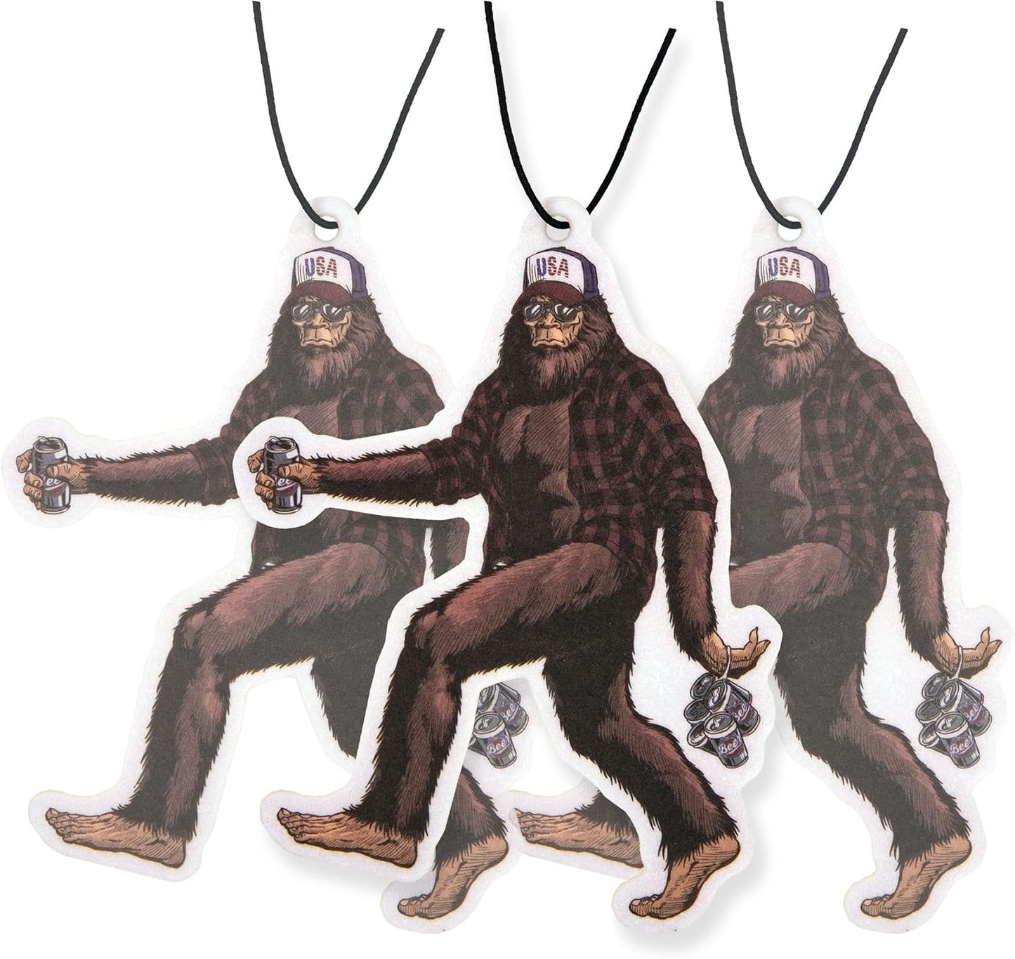 Sasquatch Car Air Fresheners 4 Pack, Car Air Fresheners Scented With Premium Oils By Fresh Fresheners (4 Pack)