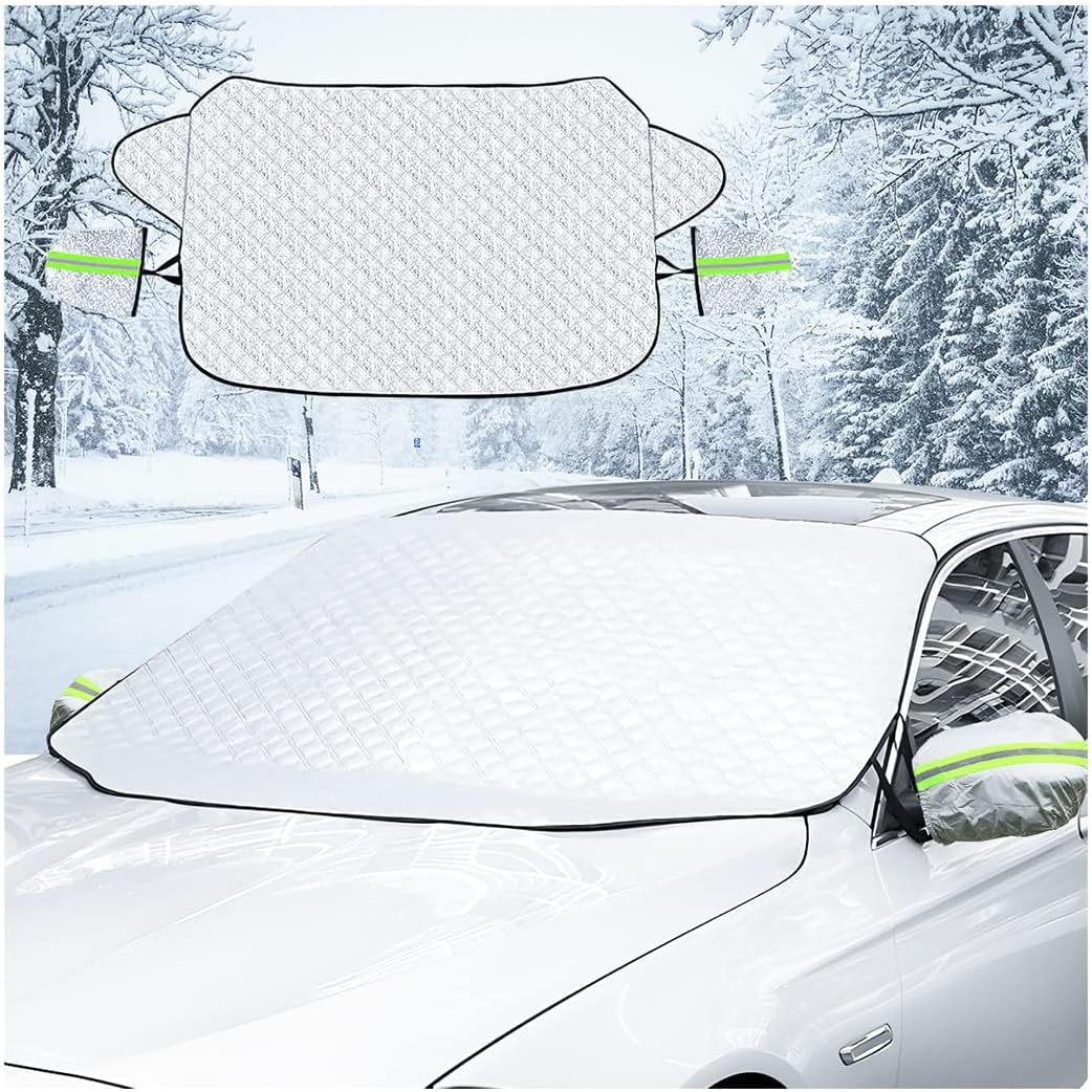 Car Windshield Snow Cover for Jeep Grand Cherokee SRT 2017 2018 2019 2020 2021, Winter Ice Snow Frost Heavy Duty Ultra Thick Protective Windscreen Cover