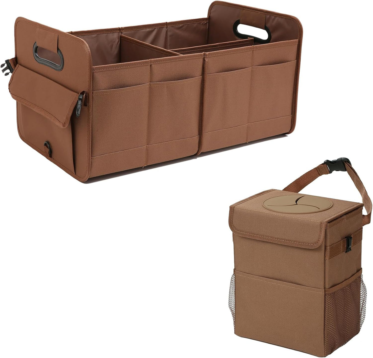 AOKJOY Car Trunk Organizer and Trash Can brown