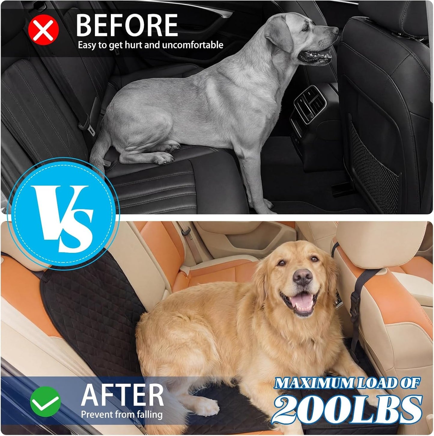Back Seat Extender for Dogs, Dog Car Seat Cover with Storage Organizer, Waterproof Scratch Proof Cover for Cars Trucks and Suvs Front or Back(Small 27.5"x19"x22")