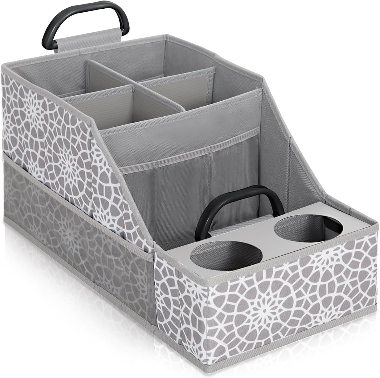 MULISOFT Car Seat Organizer- Backseat Car Organizer with 12 Storages Compartments and 2 Cup Holders, Organizers and Storage, Front Seat for Travel Kids,Gray