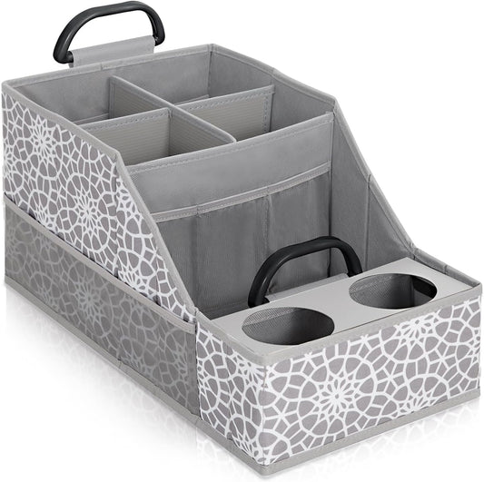 MULISOFT Car Seat Organizer- Backseat Car Organizer with 12 Storages Compartments and 2 Cup Holders, Organizers and Storage, Front Seat for Travel Kids,Gray