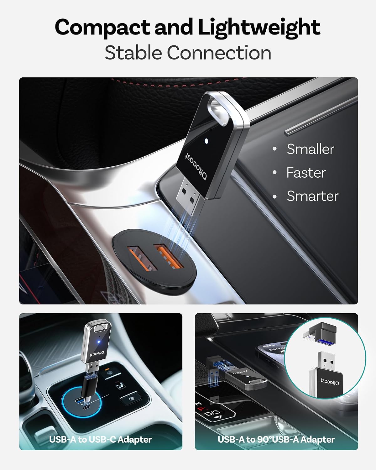 OTTOCAST Mini Edge 2-in-1 Wireless CarPlay & Android Auto Adapter 2026