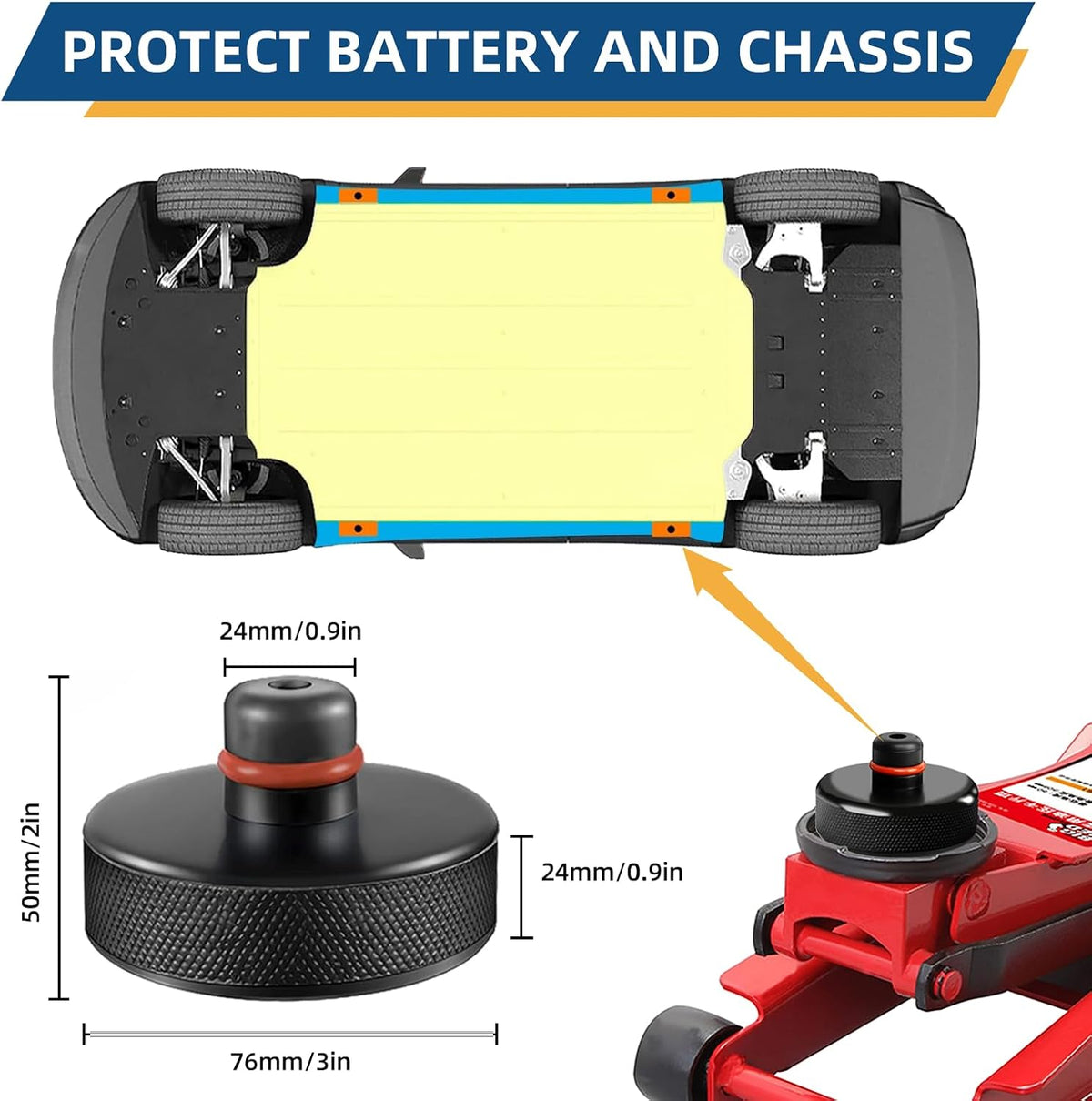 Tesla Jack Pads for Model Y/3/S/X 2016 to 2026 with Tire Repair Tools Kit