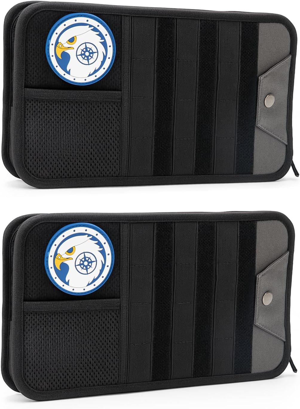 TICARVE 2PCS Car Sun Visor Organizer 1000D Nylon MOLLE Pouch with Zipper