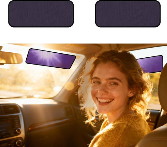 XCBYT Static Cling Window Shades, Semi-Transparent Glare Blocker | Reposition as sun moves to block glare. Clean glass perfectly before use. for Windshield & Side Windows (15.75" x 7.09")
