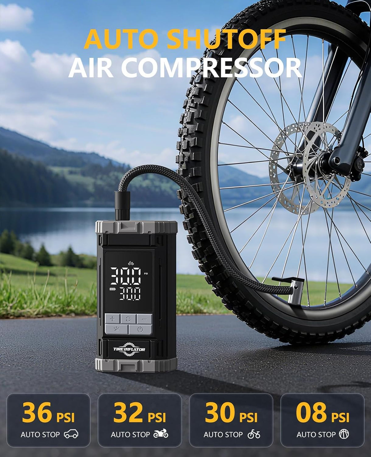 150 PSI Cordless Rechargeable Tire Inflator Portable Air Compressor