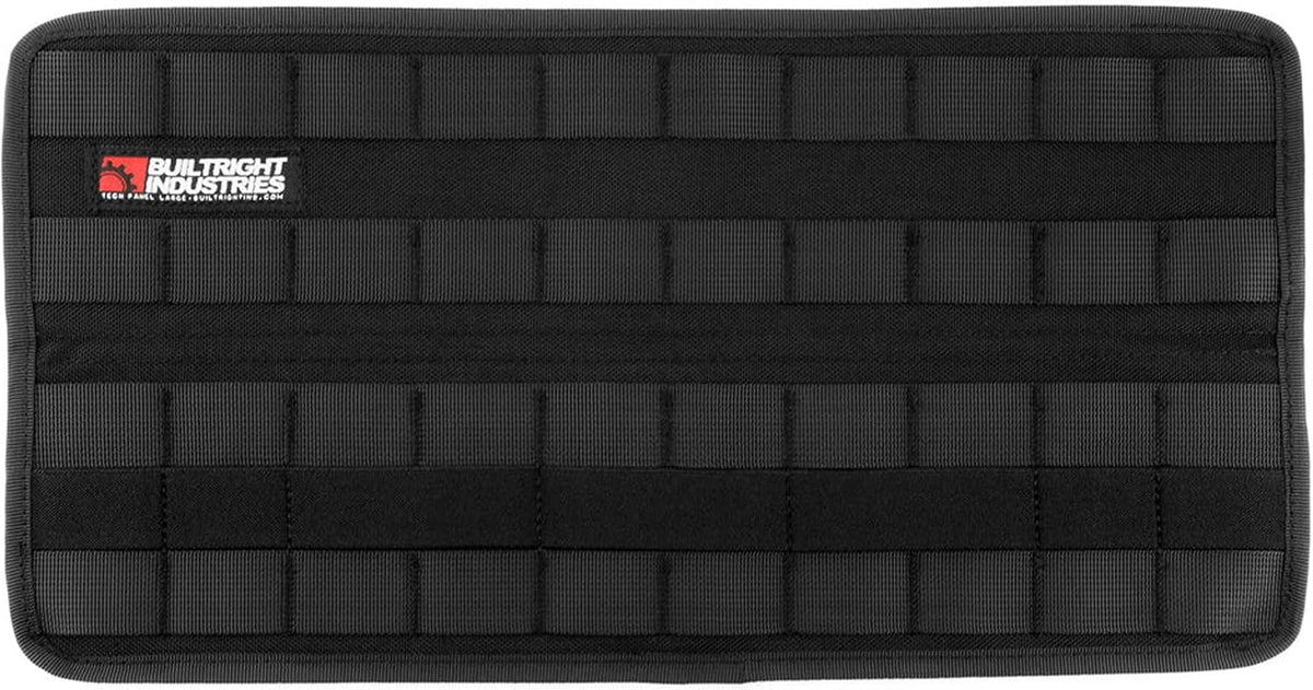 BuiltRight Industries Large Tech Panel – Universal Vehicle MOLLE Organizer for Pouches, Clips, and Gear