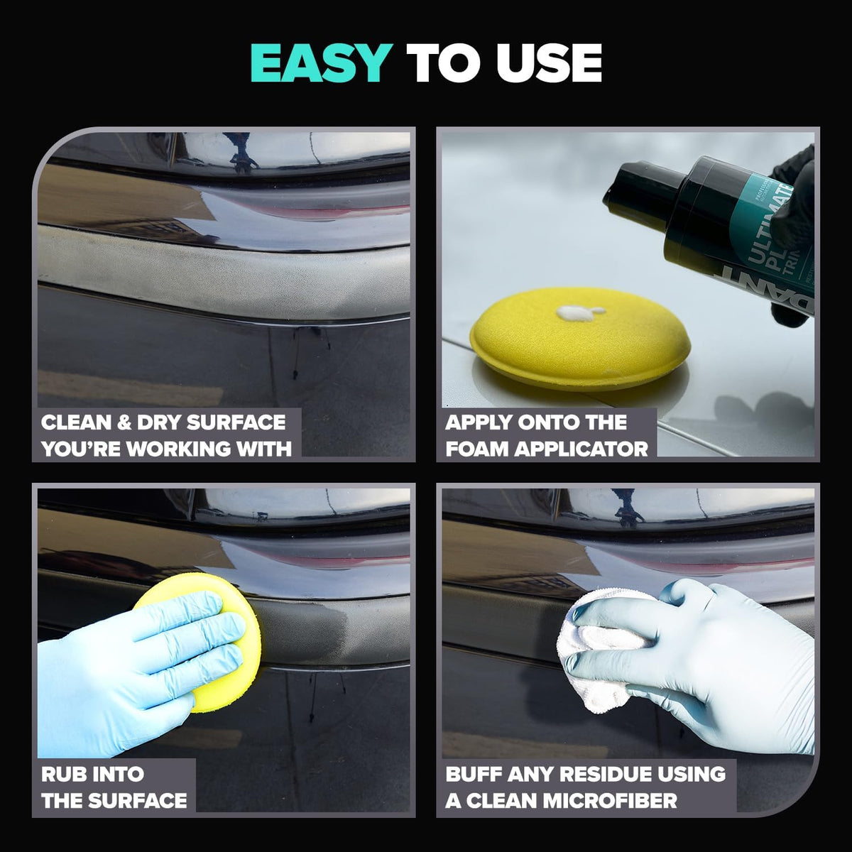 Carfidant Scratch & Swirl Remover Kit with Trim & Plastic Restorer - Car Detailing Kit