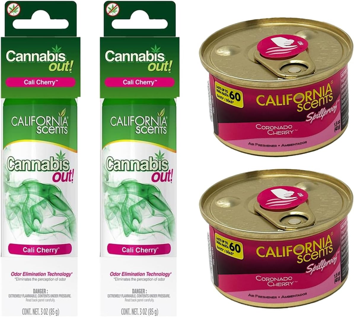 California Scents Spillproof Organic Air Freshener, Newport New Car, 1.5 Ounce Canister (Pack of 4)