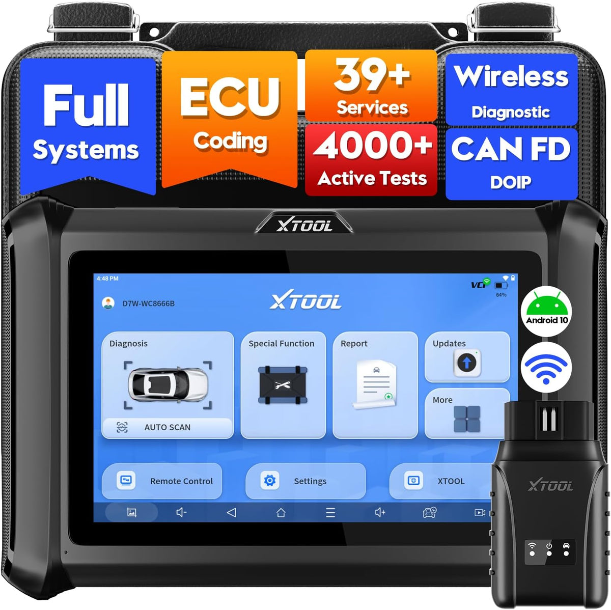 XTOOL D7W OBD2 Scanner Diagnostic Tool Wireless Bidirectional Scan Tool