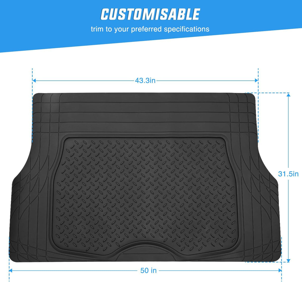 Nilight Rubber Cargo Mats for Cars Trucks SUVs