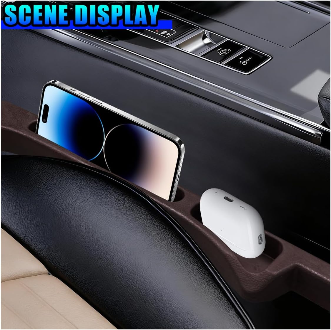 2PCS Car Seat Gap Filler Organizer, Universal for SUV Truck (Brown)