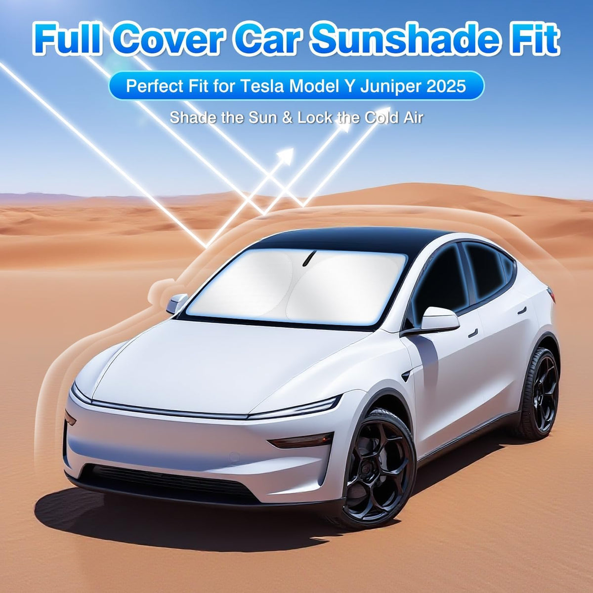 T TGBROS Window Shades for Tesla Model Y Juniper 2025 2026 Windshield Side Rear Window Full Set Blackout Privacy Sunshades for Model Y Accessories Foldable Black Out Window Cover 8PCS