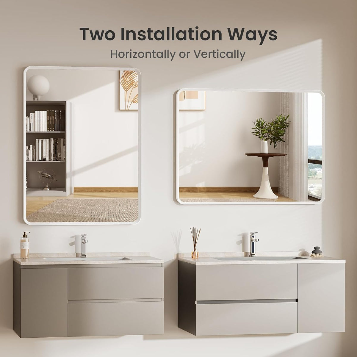 22x30 inch White Bathroom Mirror, Vanity Mirrors for Bathroom