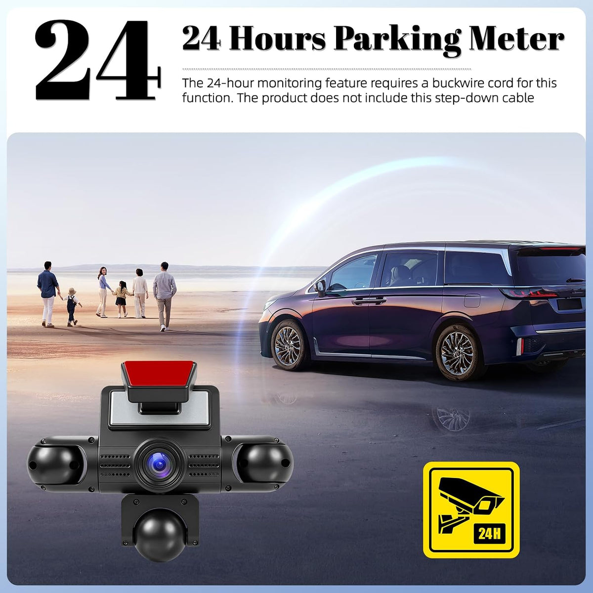 360 Degree 5 Channel Dash Cam, Front and Rear Inside Left Right Car Camera, 2" Screen, Night Vision, Loop Recording, 24H Parking Mode, Reverse View