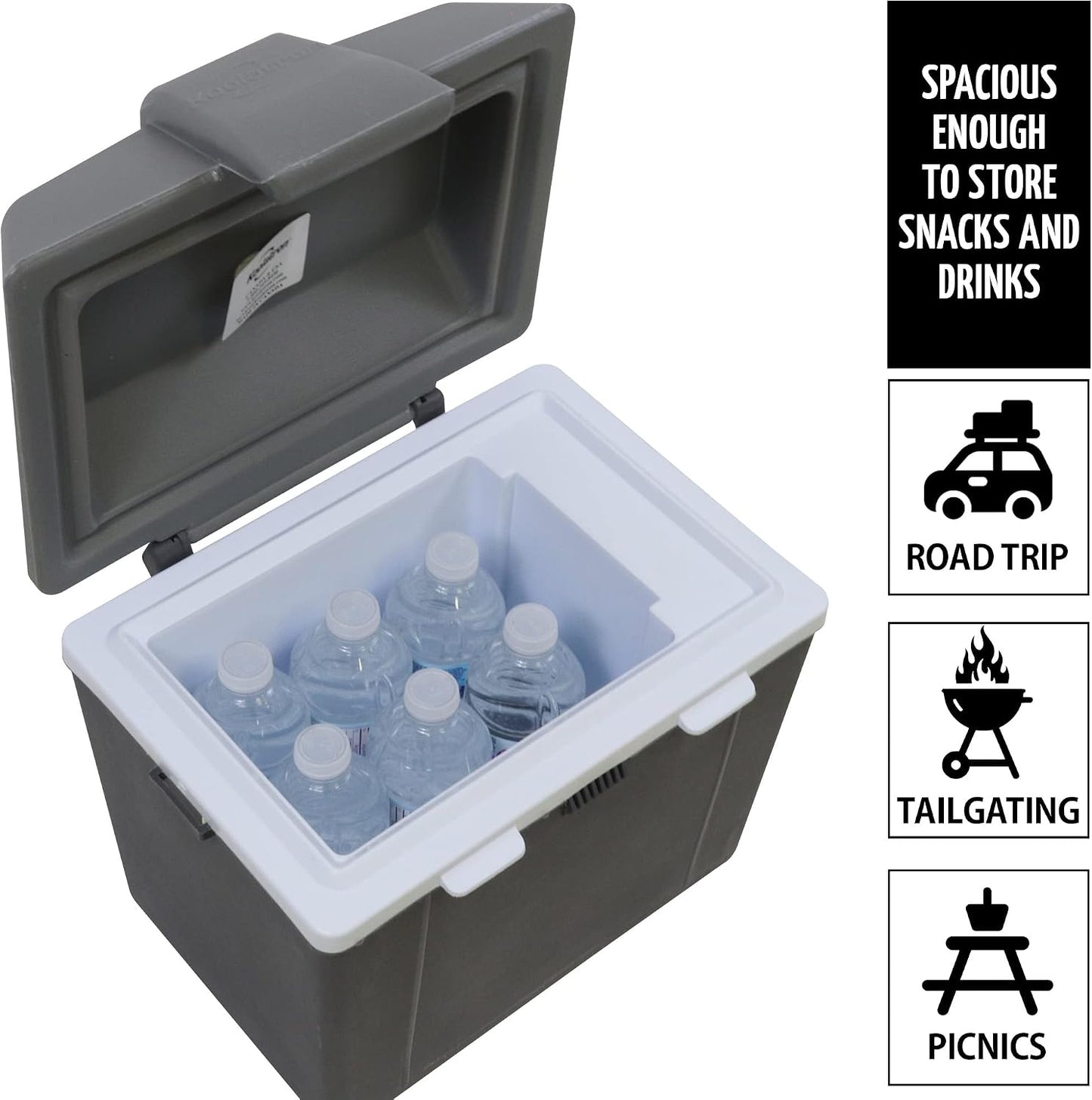 Koolatron 12V Iceless Cooler & Warmer – Portable 9.8 qt Electric Cooler/Nevera Portátil Eléctrica for Car Truck Camper Boat Hard Sided Mini Fridge for Camping Picnic Travel Lunch Food Drink Office