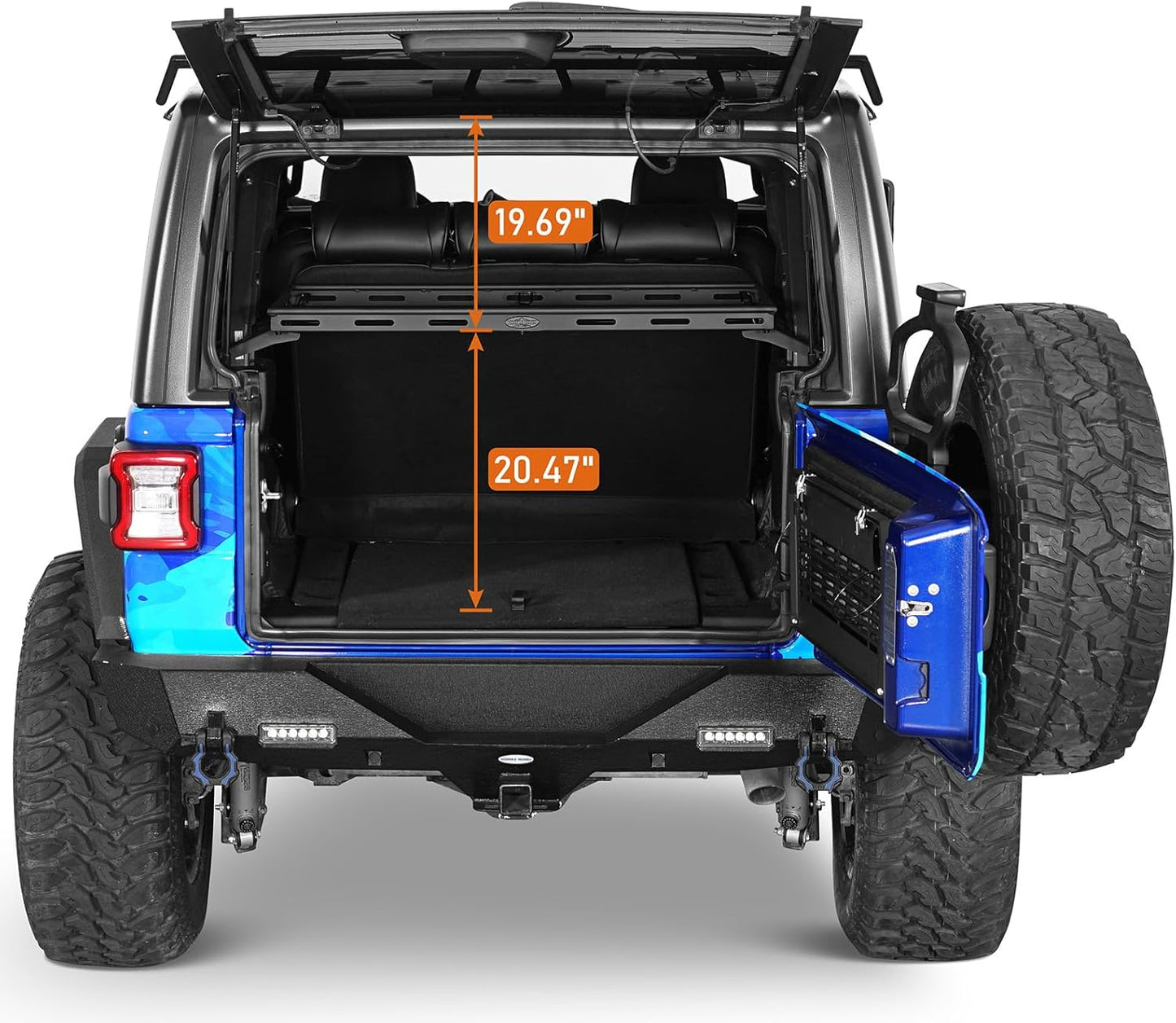 Hooke Road Rear Trunk Cargo Rack Basket Tray for 2007-2026 Jeep Wrangler JK JL 4-Door Hardtops, Sturdy Steel Shelf for Camping Trip Gear