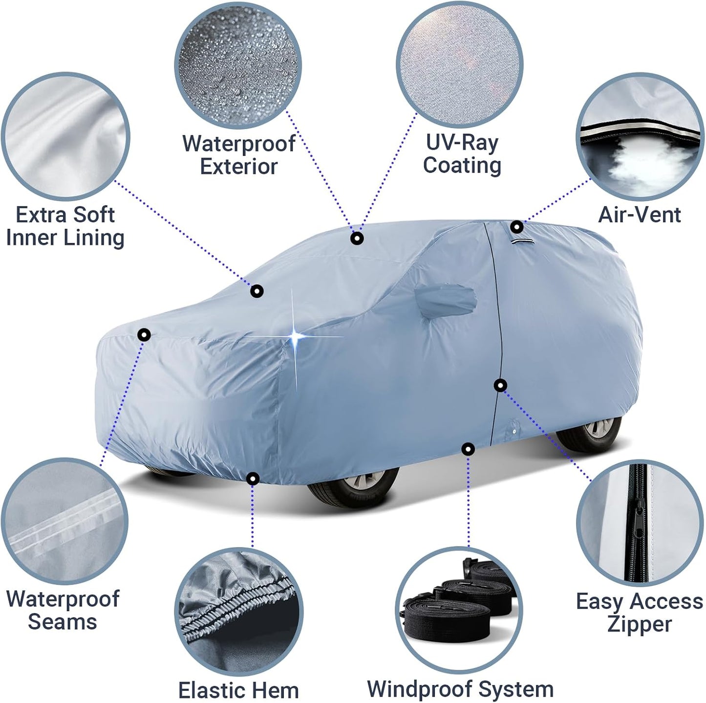 SUV Custom-Fit Car Cover for 2024-2026 Lexu s TX | Waterproof All Weather SUV Cover for UV, Rain, Snow, and Ice. Long-Lasting Quality, Suitable for Both Indoor and Outdoor Use.