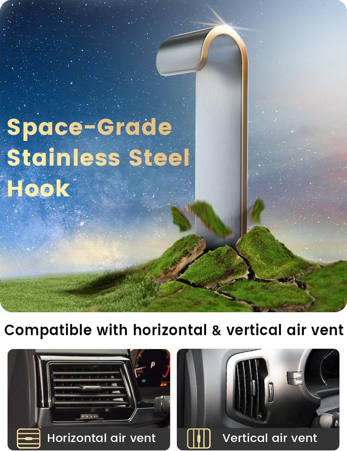 2026 Car Phone Holder [Never Blocking Vent] with Wide Clamp