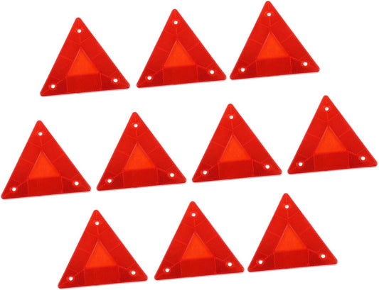 10pcs Triangle Warning Sign Reflectors for Car and Truck Safety