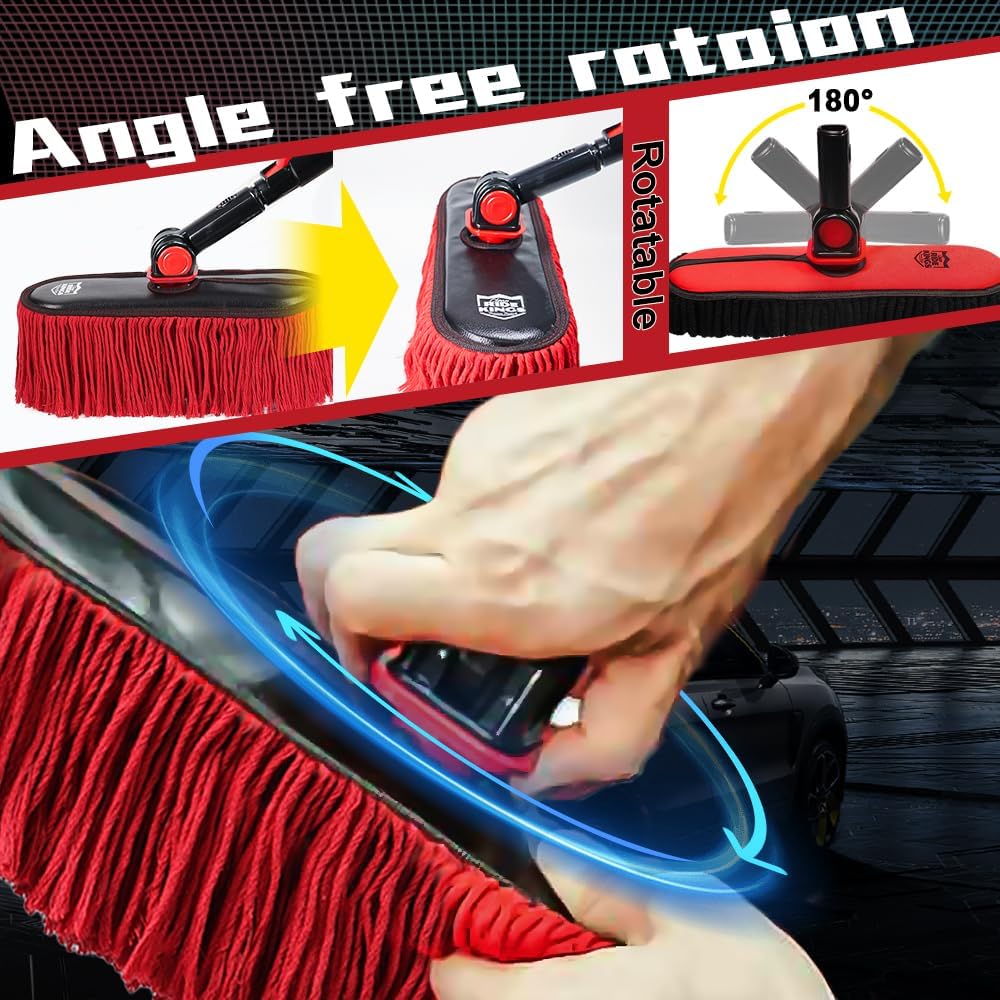 Car Duster Exterior, Dual Head, 4 Pcs, Red