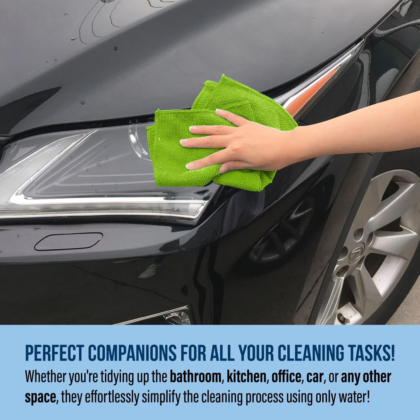 GREEN LIFESTYLE Microfiber Cleaning Cloth 11.5" x 11.5" 150 Pack - Edgeless Microfiber Towels for Cars, Cleaning Rags, Lint Free Car Microfiber Towel, Reusable Cleaning Cloths (Multicolor)