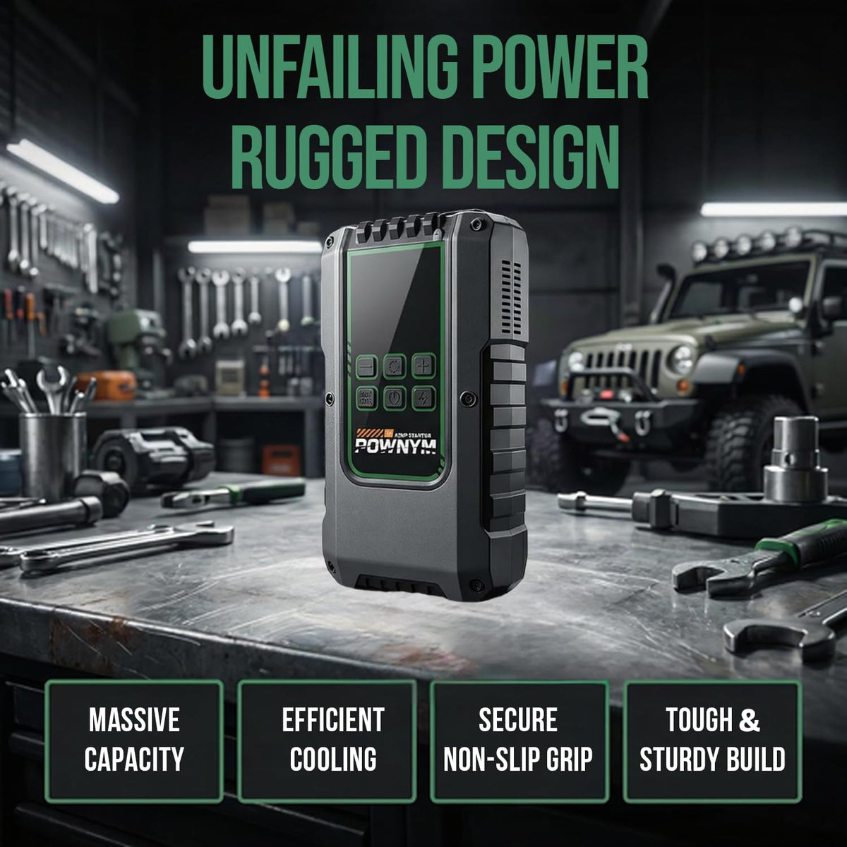 Portable Car Jump Starter with Air Compressor All Gas/12.0L Diesel