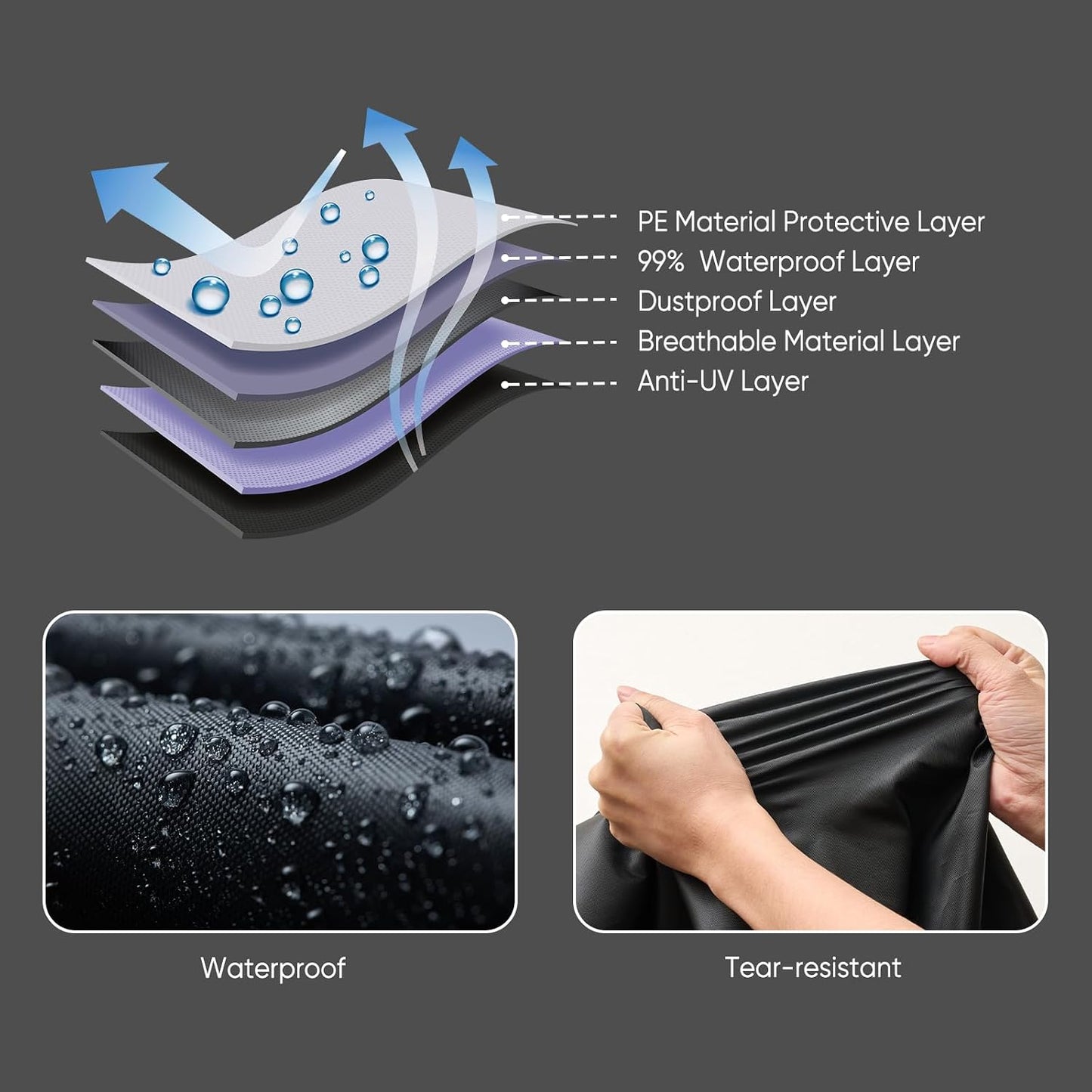 Sedan Car Cover Waterproof Heavy Duty All Weather Protection Dustproof, Snowproof, UV Protection Outdoor Full Car Covers for Automobiles Universal Fit Sedan, Car Cover Size 183''L x 70''W x 59''H
