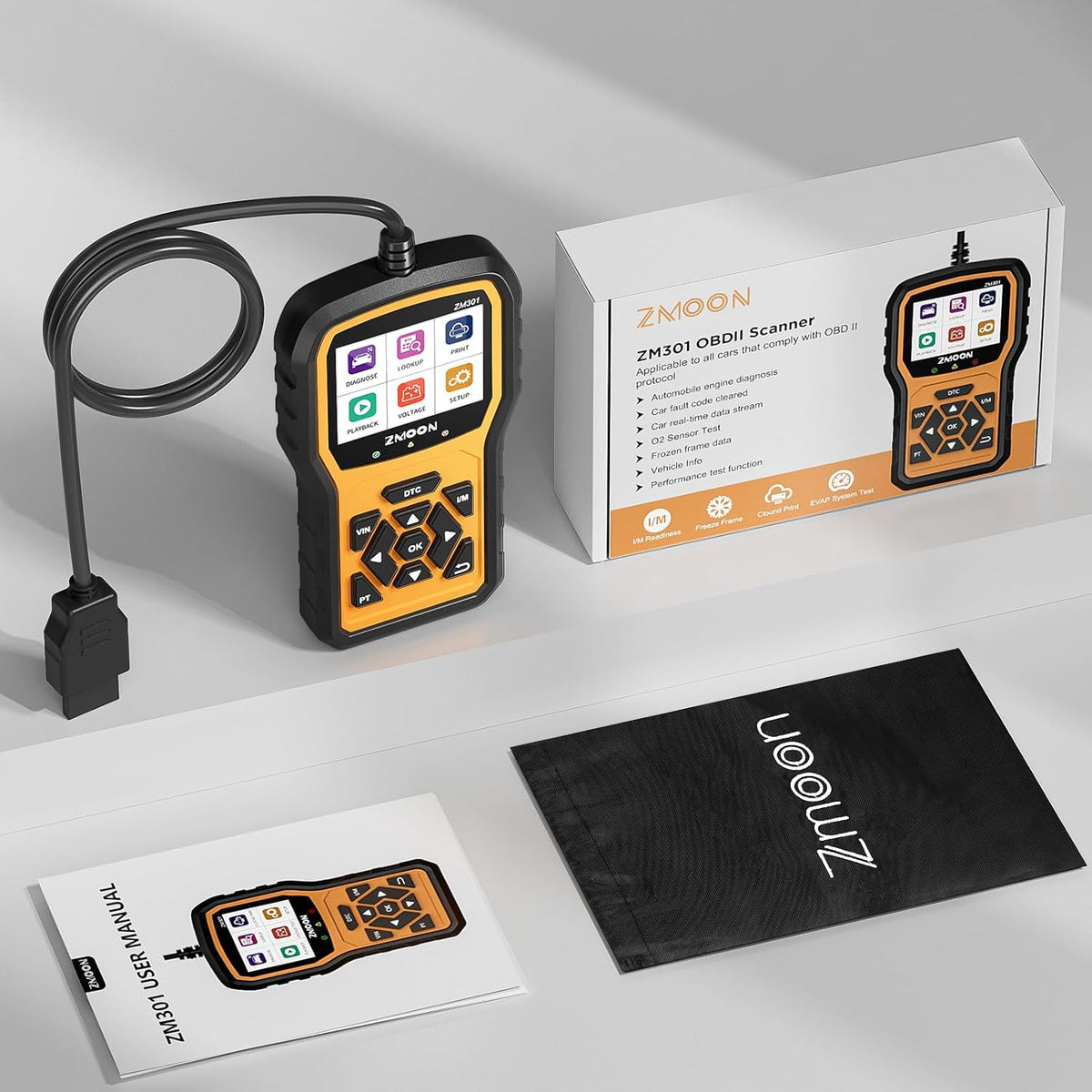 ZMOON ZM301 OBD2 Scanner Diagnostic Tool, Car Code Reader Scan Tools