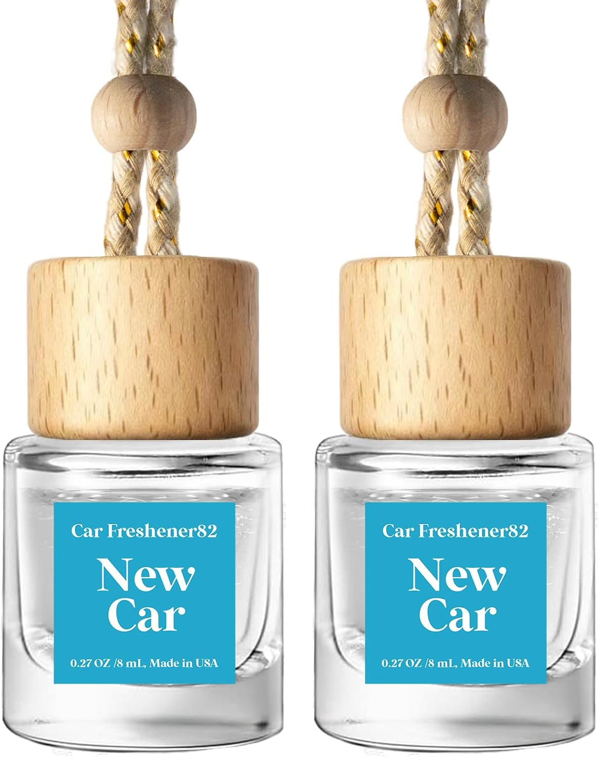 C Classy Hanging Car Air Freshener 2 Pack, New Car Essential Oil Diffuser, Long-Lasting Fragrance, Cute Glass Bottle Car Accessories for Women & Men, Made in USA