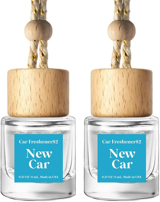 C Classy Hanging Car Air Freshener 2 Pack, New Car Essential Oil Diffuser, Long-Lasting Fragrance, Cute Glass Bottle Car Accessories for Women & Men, Made in USA