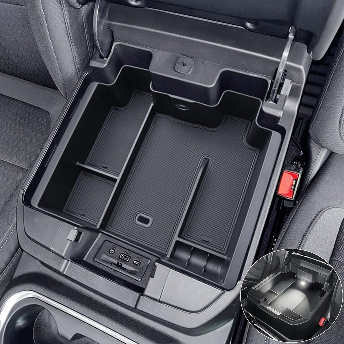 Latest Full Size Tray Compatible with 2019-2022 Chevy Silverado/GMC Sierra 1500 and 2020-2023 Silverado/Sierra 2500HD 3500HD, New Center Console Organizer (Full Console w/Bucket Seats ONLY)