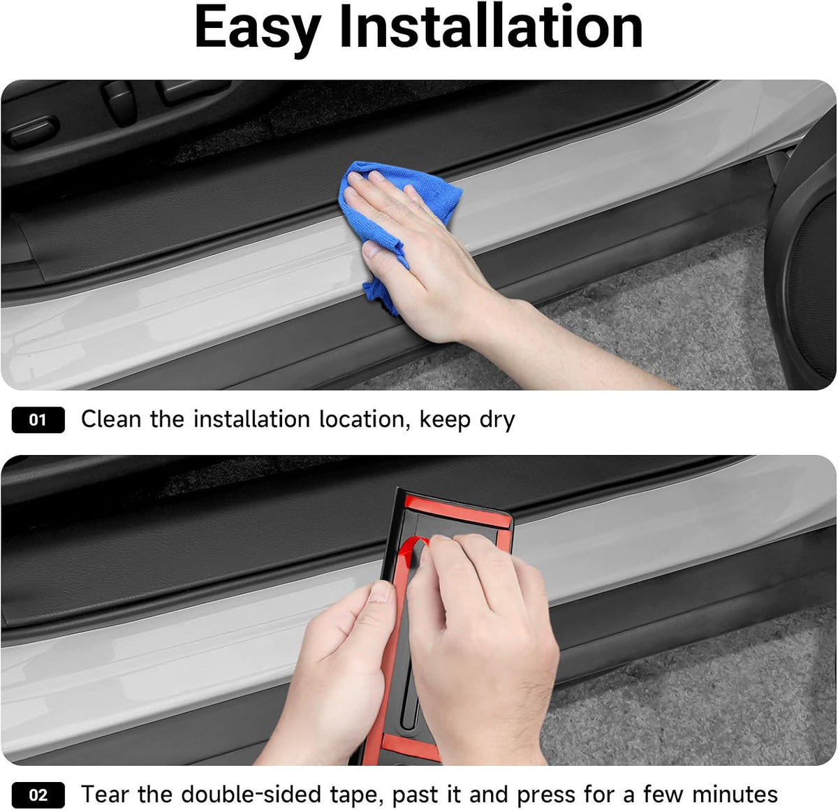 Door Sill Guards Compatible with Nissan Rogue 2021-2025 2026 Accessories ABS Material Door Sill Protector Plate Decoration Front and Rear Door Pedal Kick Protection