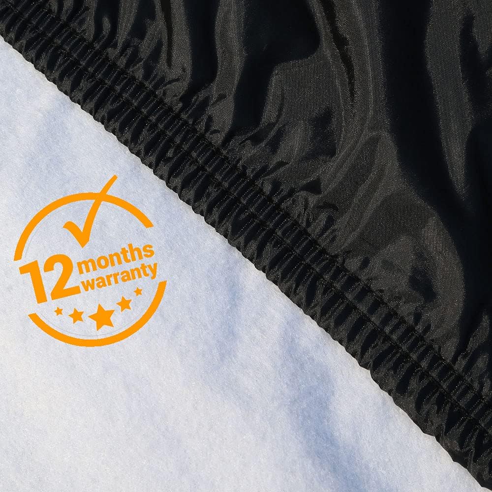 Car Cover Waterproof All Weather SUV - Coverado Black Car Cover UV Protection with Zipper Door, Cotton Backing Snowproof Hail Protection Windproof, Universal Fit for SUV (206"-215")