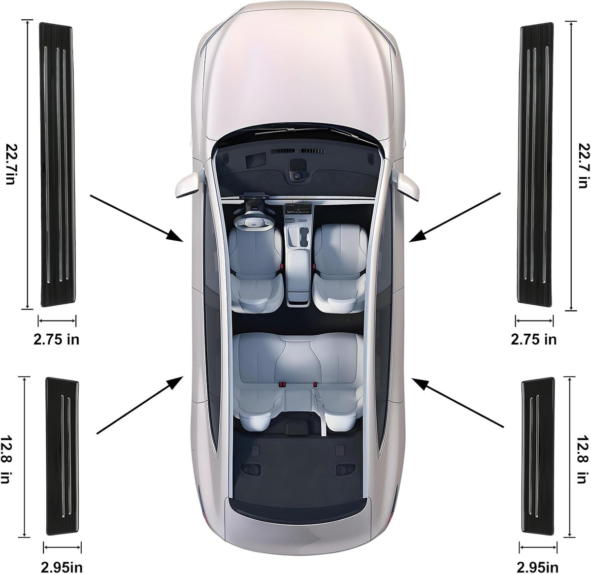 4PCS Door Sill Protector Compatible with Mazda 2017-2025 CX5 CX-5 Accessories Black Brushed Stainless Steel Material Auto Door Entry Guards