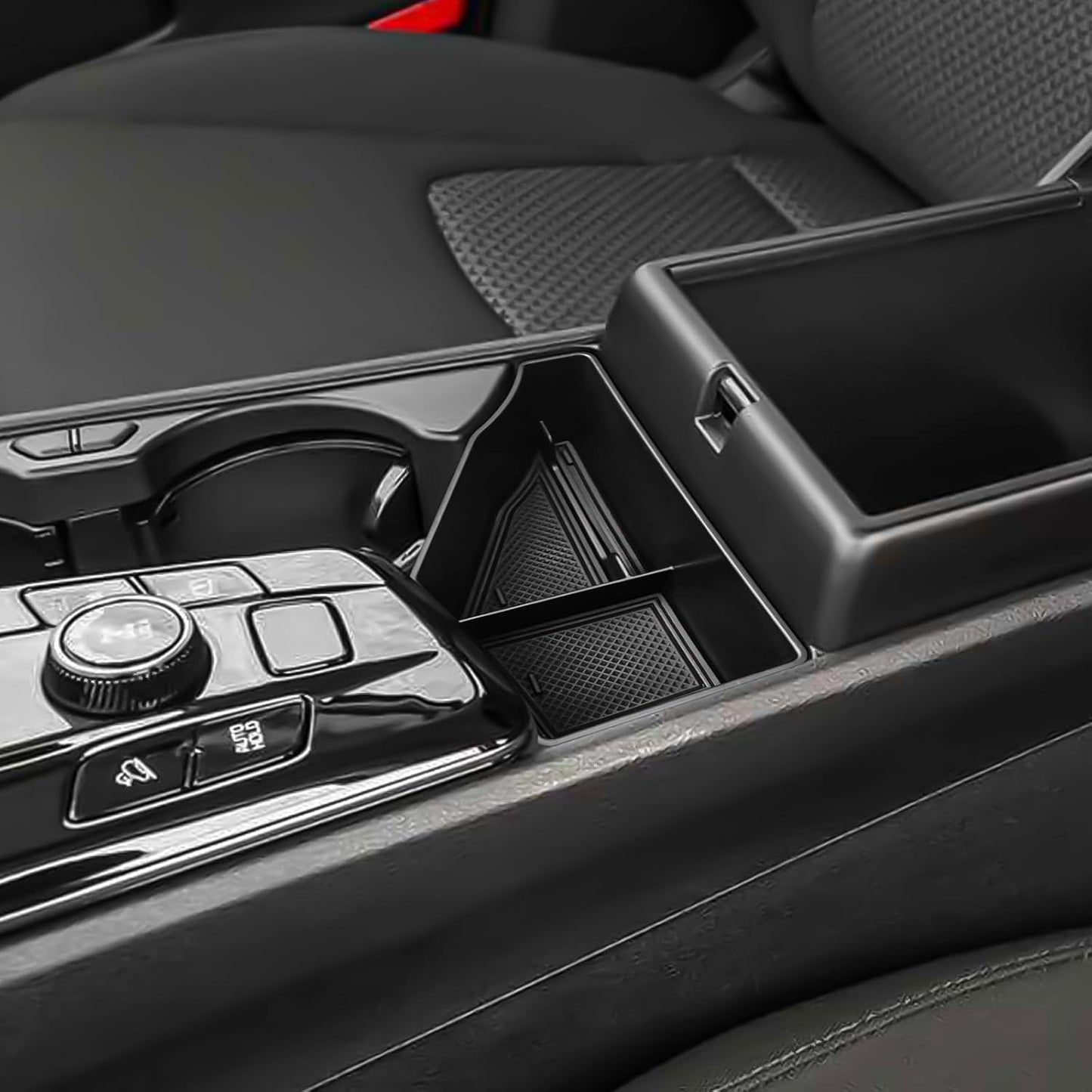 HGWEI 2 Pack Center Console Organizer Compatible with 2023-2026 Kia Sportage Hybrid/Plug-in Hybrid Middle Armrest Storage Box Insert Tray Accessories (Edition with Electronic Transmission ONLY), Black
