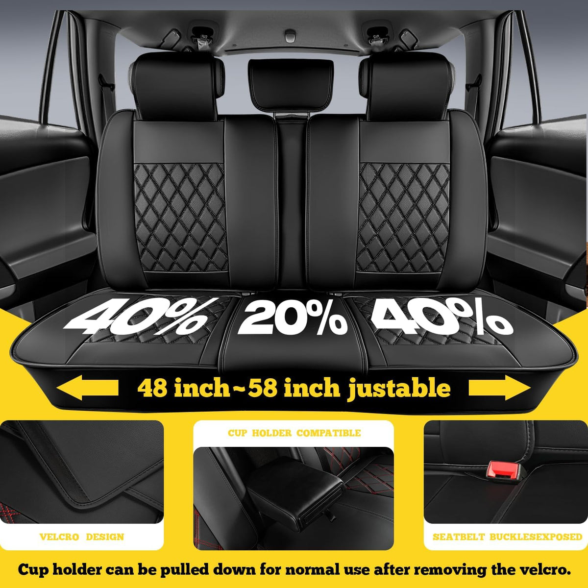 LINGVIDO Car Seat Covers Full Set (5 Seats) - Premium Perforated Nappa Leather, Waterproof Shield, Omni-Adapt Fit SUVs Sedans, Ultimate Family & Pet Protection