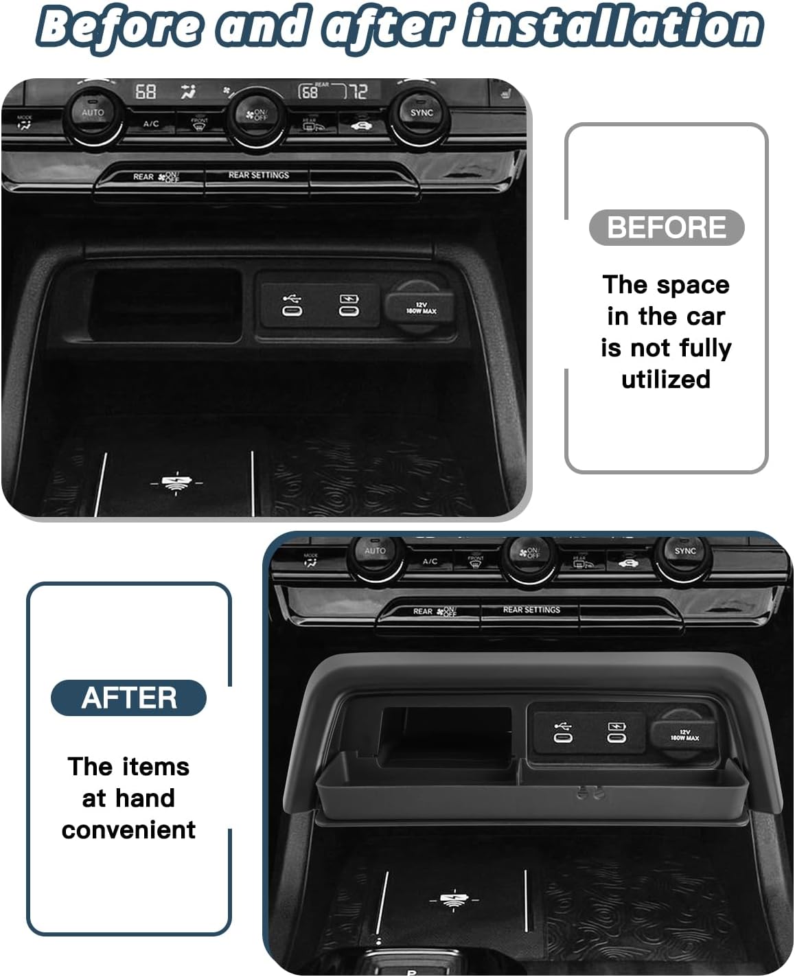 2026 Passport Storage Drawer Tray for Honda Passport 2026 Accessories ABS Material Console Organizer Secret Compartment Storage Box Compatible with 2026 Honda Passport TrailSport/TrailSport Elite/RTL