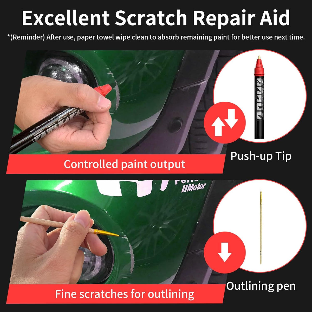 Carhoo C4L Sage Green Metallic Compatible with MINI Cooper Exact Match Touch Up Paint Pen - 0.56 Fl Oz(16ml)