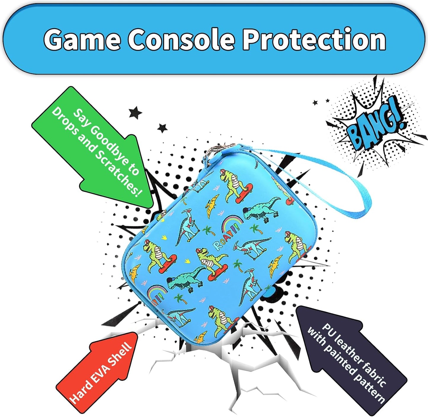 Carrying Case Compatible with Nex Playground Game System Cute Travel Case for Game Console & Accessories Hard Portable Storage,Case Only (Blue)