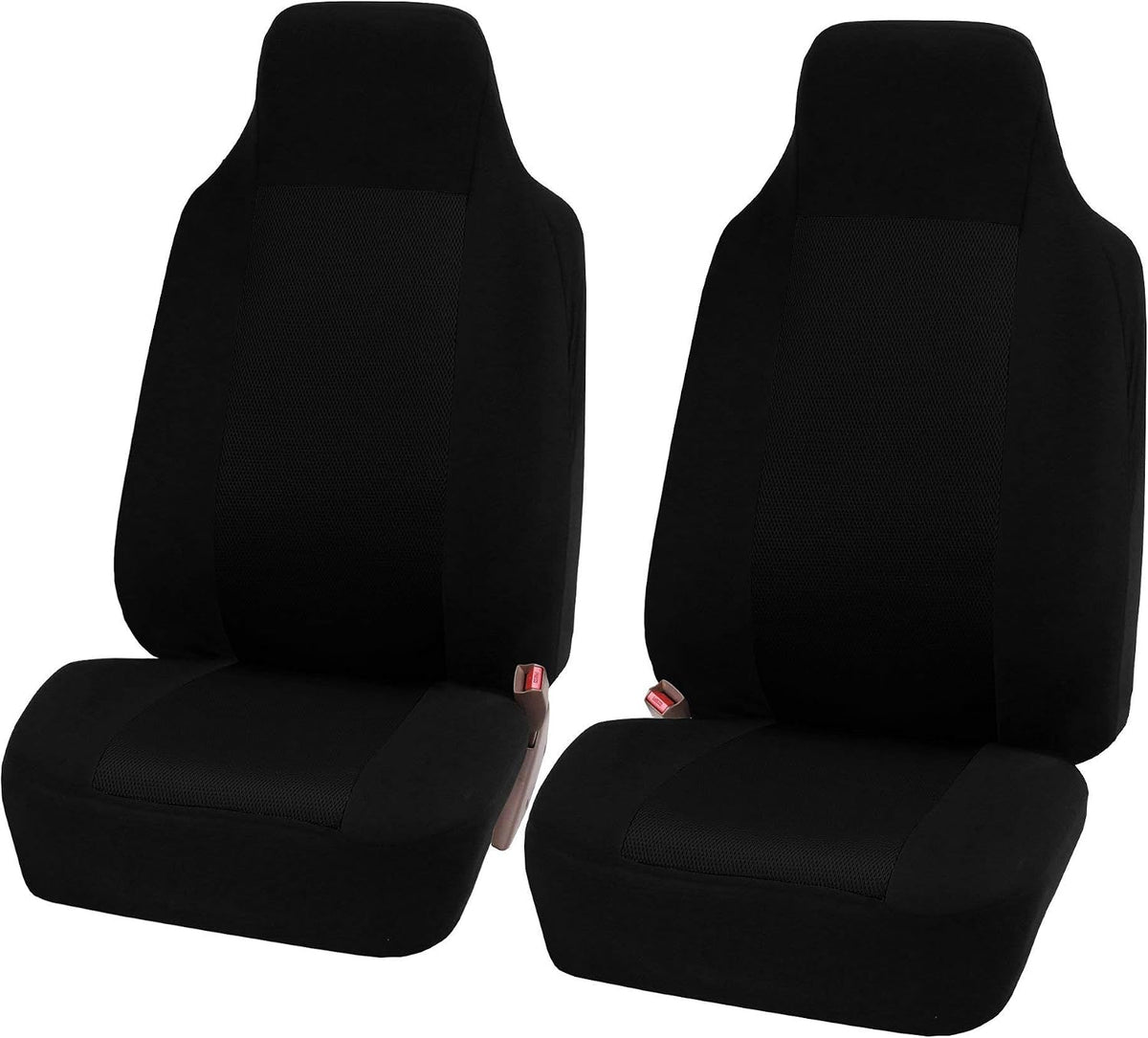 FH Group 3D Air Mesh Car Seat Covers Front Set – Universal Fit Automotive Seat Protectors, Washable Low Back Bucket Seat Covers for SUV, Sedan, Car Accessories, Black