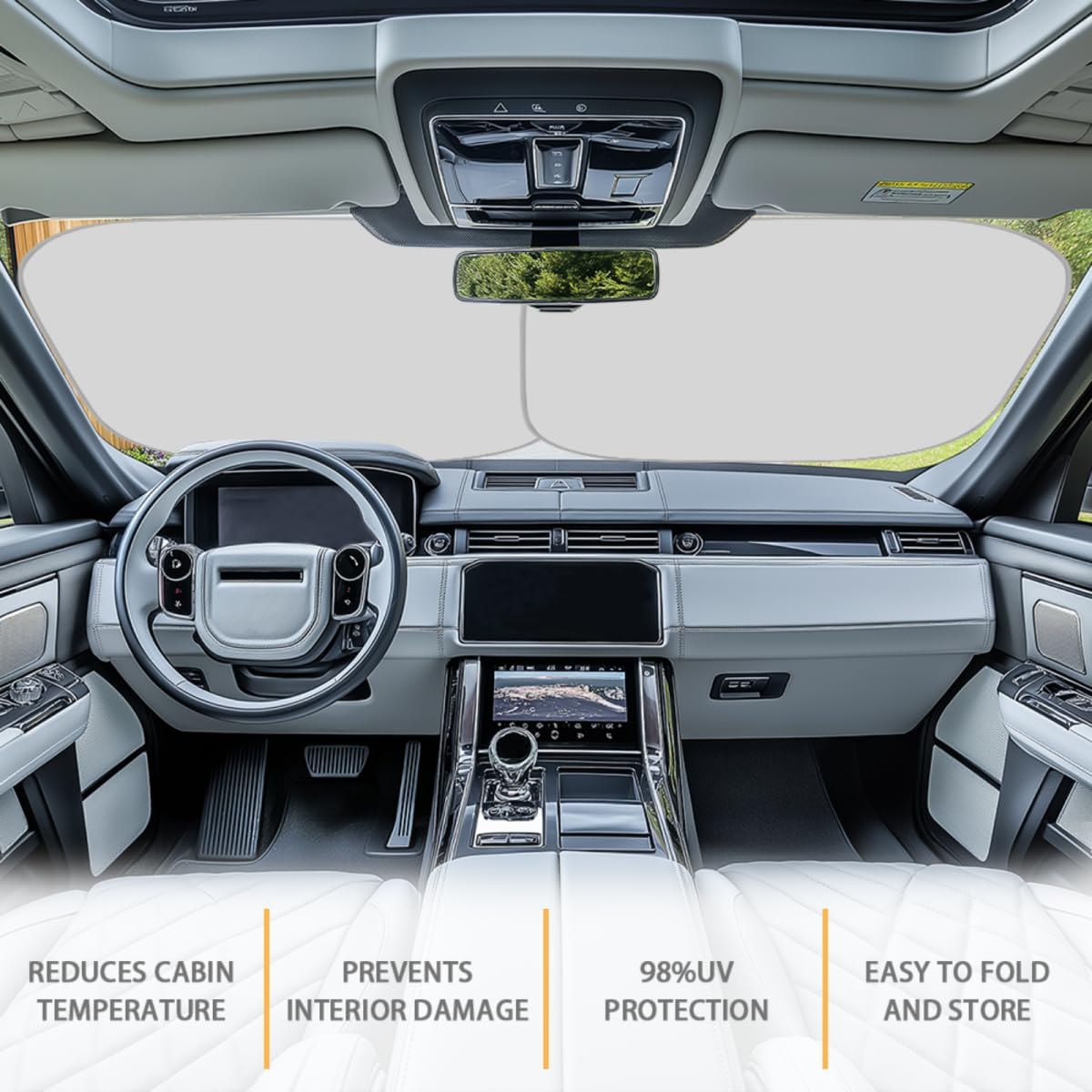 Renewold Car Front Windshield Sun Shade Auto Window Shade Foldable Sunshade Cover Sun Visor Shield Keep Vehicle Cool Funny Tropical Pineapple Easy Install Hawaii Summer Car Interior Accessories 2 Pcs