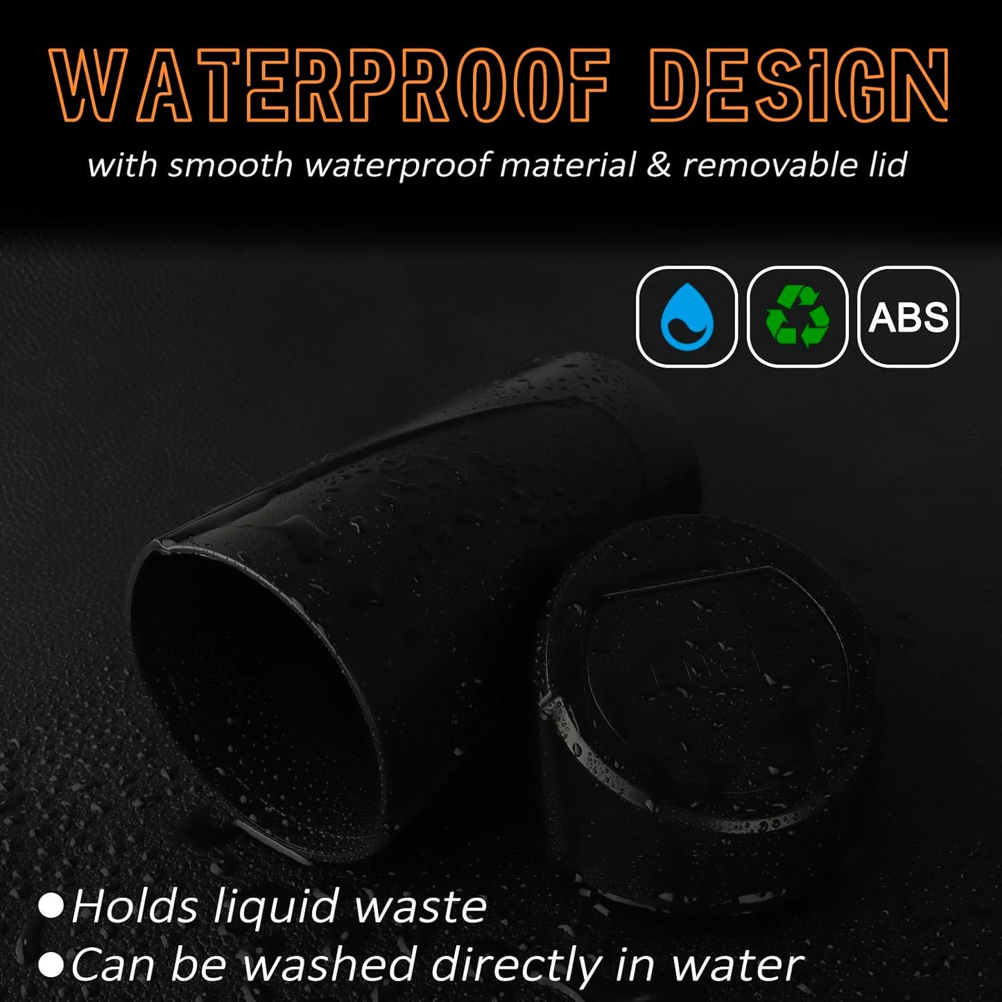 Car Trash Can with Lid, Leakproof Garbage Can with 40 Attached Trash Bags, Mini Essential Car Accessories for Interior for Car, Home, Office (Black)