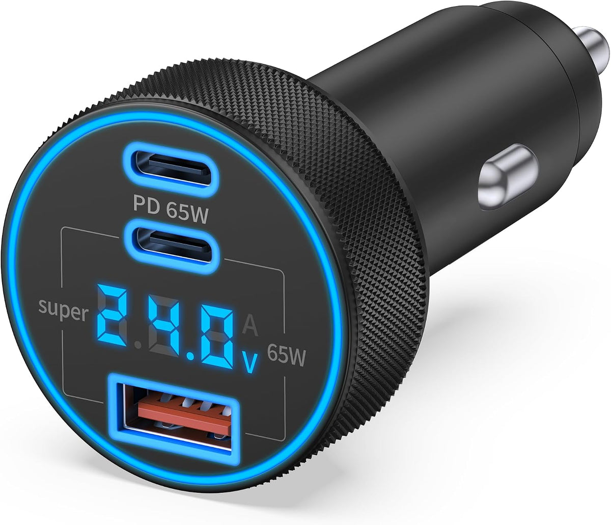 Car Charger USB C, 130W 3-Port Fast Cigarette Lighter USB Charger Adapter