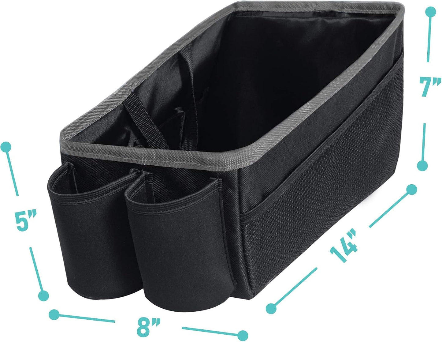 FH Group E-Z Travel Multi-Use Beige Car Organizer with Cup Holders | Back Seat Storage Beige